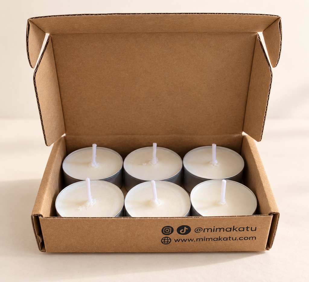 Pack de 6 velas de té sin aroma