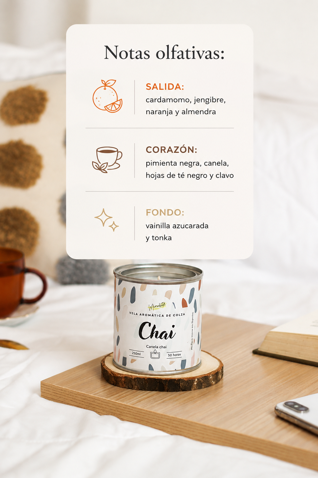 Chai Canela – Vela artesanal especiada ☕✨
