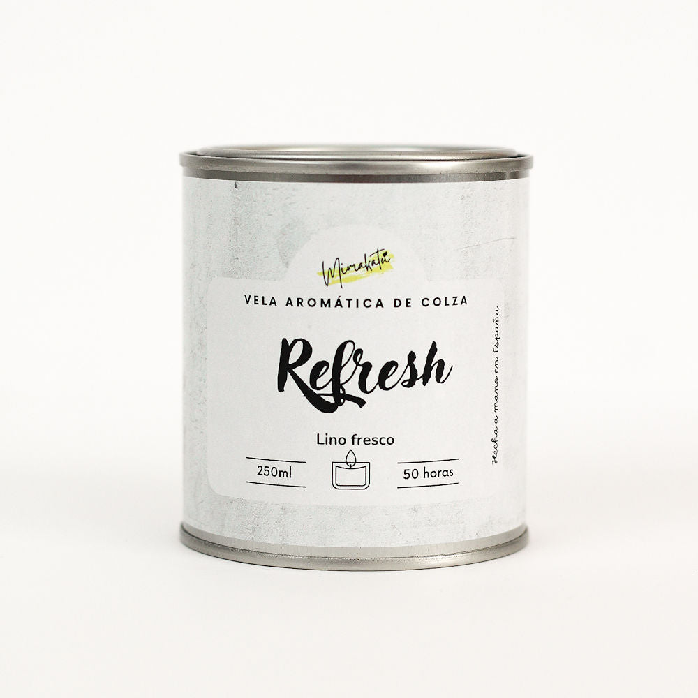 Refresh – Vela artesanal de lino fresco 🌿