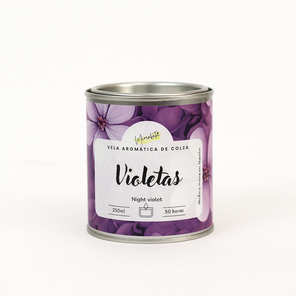 Violetas – Vela artesanal floral 💜