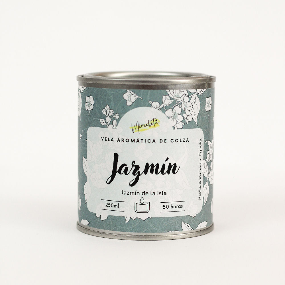 Jazmín – Vela artesanal de flor blanca 🌼