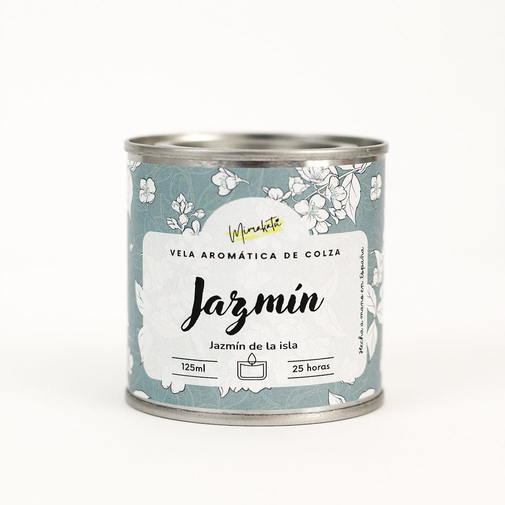 Jazmín – Vela artesanal de flor blanca 🌼