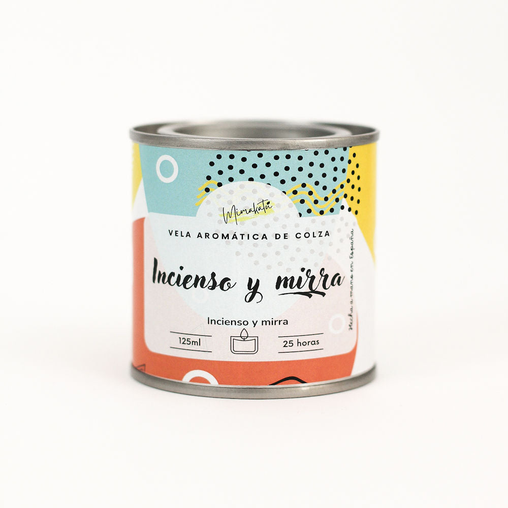 Incienso y Mirra – Vela Artesanal Amaderada
