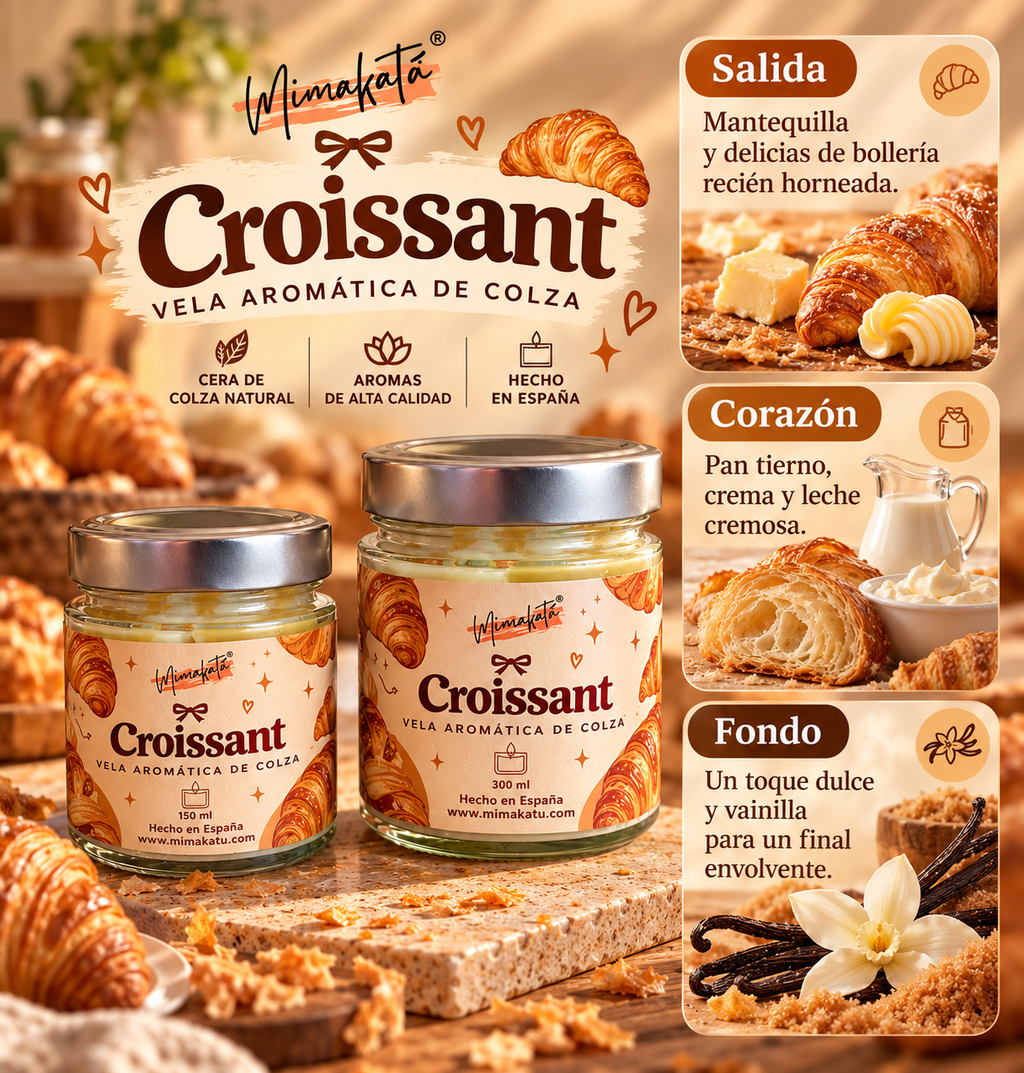 🥐 Croissant – Vela artesanal de bollería recién horneada 🥐✨