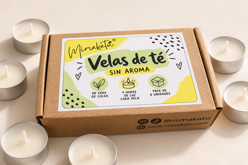 Pack de 6 velas de té sin aroma