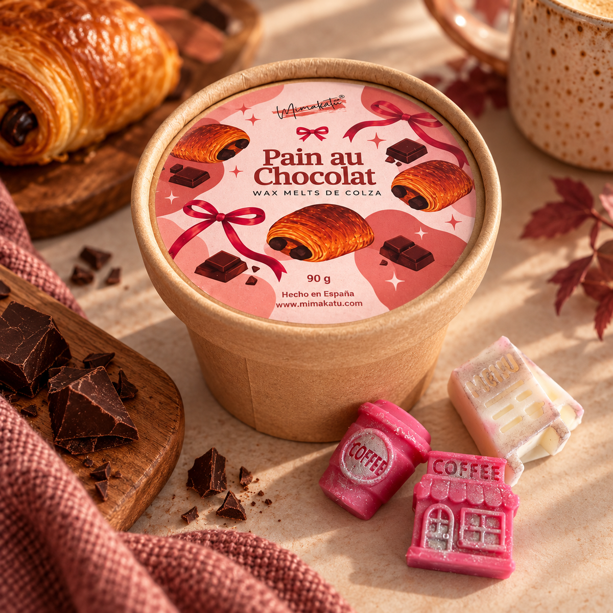 🍫 Pain au Chocolat – Wax Melt de napolitana de chocolate