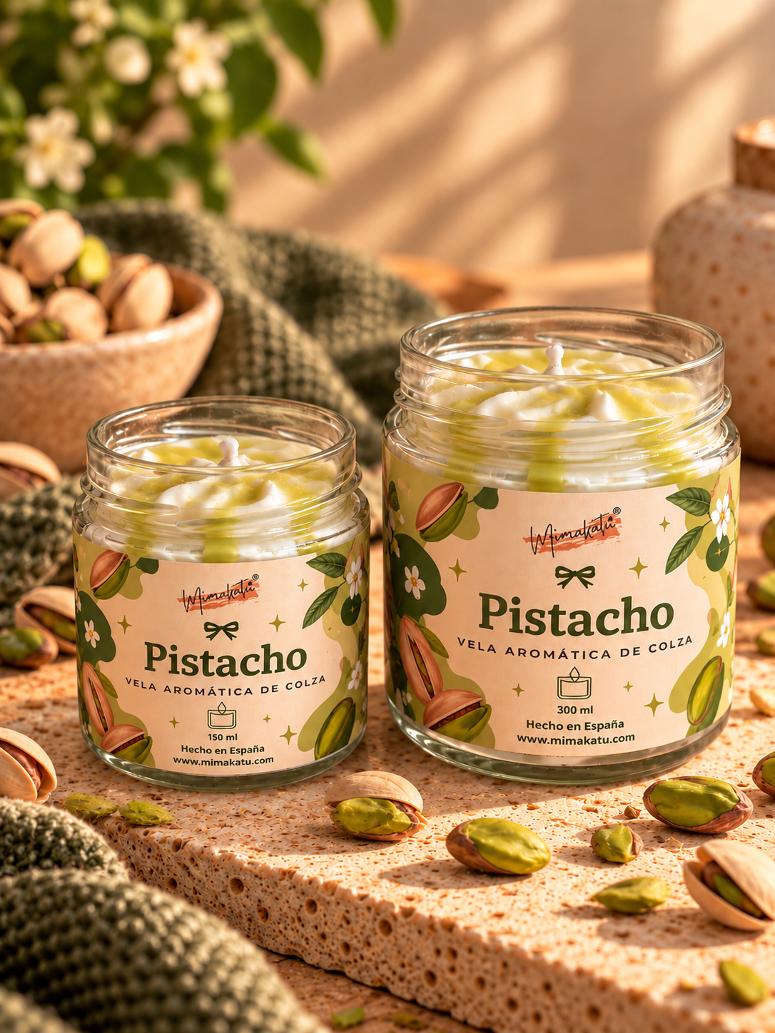 💚 Pistacho – Vela artesanal de pistacho cremoso y dulce 💚✨