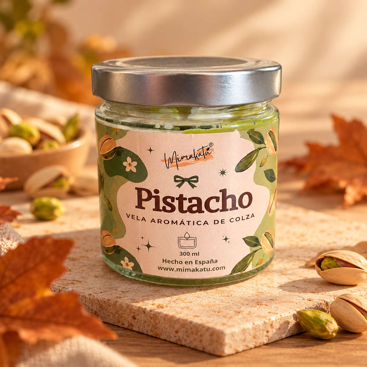 💚 Pistacho – Vela artesanal de pistacho cremoso y dulce 💚✨